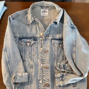 Zara Faded Blue Denim Jacket